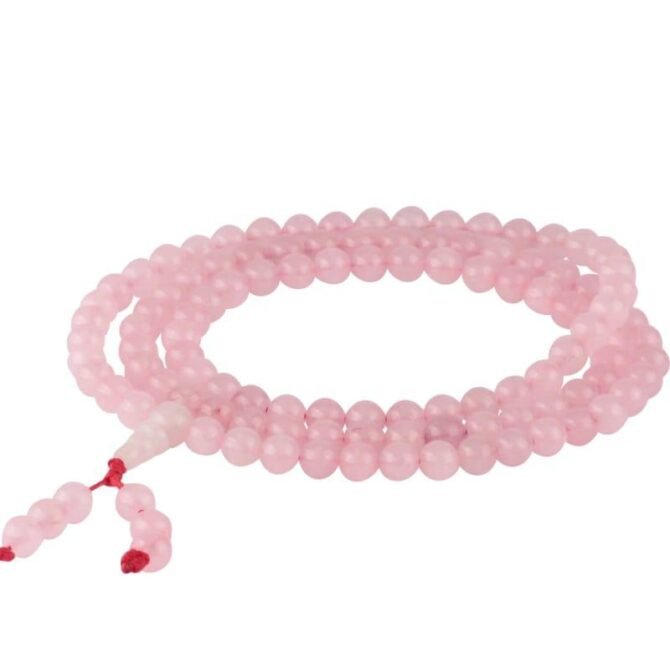 Rose Quartz Mala Beads Necklace – Beads for Love and Healing